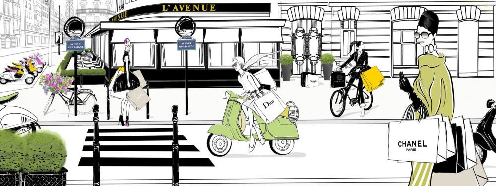 L Avenue Fashion Illustration Scene