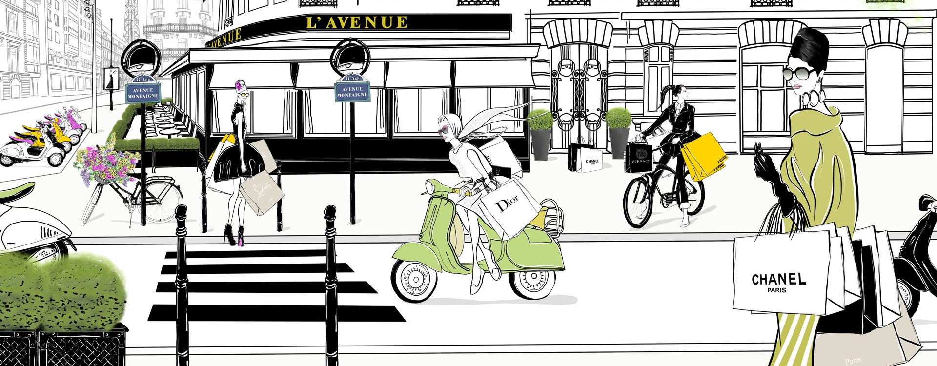 L Avenue Fashion Illustration Scene
