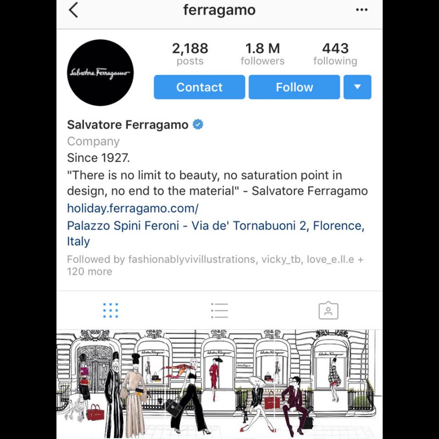 Ferragamo Instagram Post Fashion Illustration