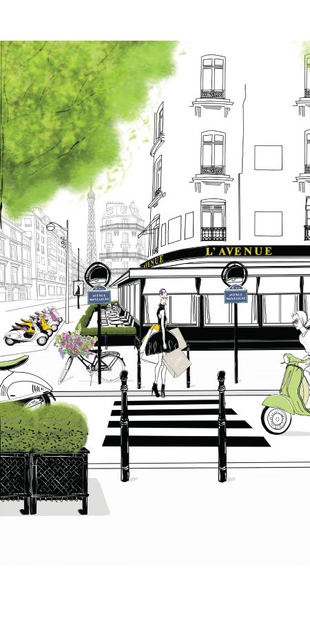 L Avenue Paris Fashion Illustration Scene